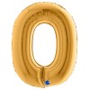 Palloncino Mylar 40'' (100cm) Numero 0 Gold (Oro) di Grabo Srl