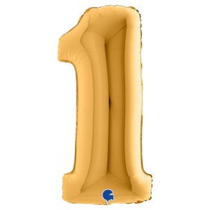Palloncino Mylar 40'' (100cm) Numero 1 Gold (Oro) di Grabo Srl