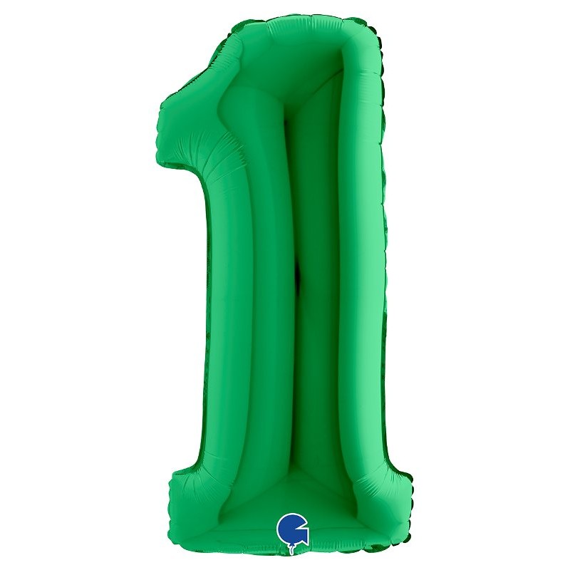 Palloncino Mylar 40'' (100cm) Numero 1 Green di Grabo Srl