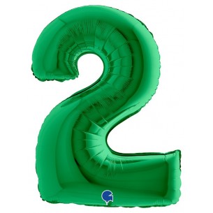 Palloncino Mylar 40'' (100cm) Numero 2 Green di Grabo Srl
