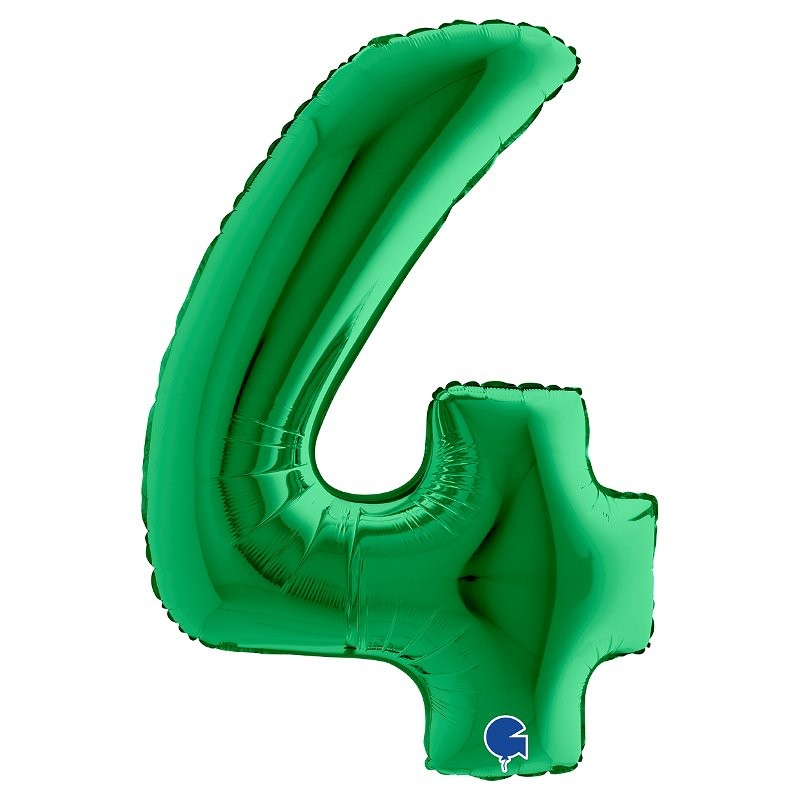 Palloncino Mylar 40'' (100cm) Numero 4 Green di Grabo Srl
