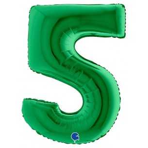 Palloncino Mylar 40'' (100cm) Numero 5 Green di Grabo Srl