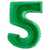 Palloncino Mylar 40'' (100cm) Numero 5 Green di Grabo Srl