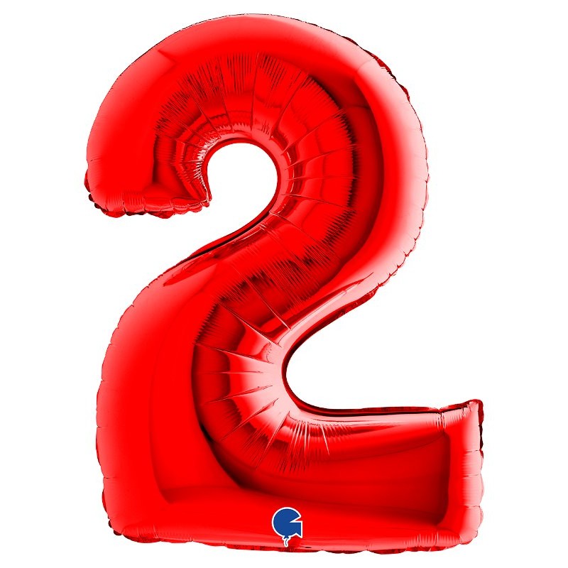 Palloncino Mylar 40'' (100cm) Numero 2 Red di Grabo Srl