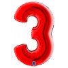 Palloncino Mylar 40'' (100cm) Numero 3 Red di Grabo Srl