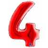 Palloncino Mylar 40'' (100cm) Numero 4 Red di Grabo Srl