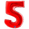 Palloncino Mylar 40'' (100cm) Numero 5 Red di Grabo Srl