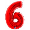 Palloncino Mylar 40'' (100cm) Numero 6 Red di Grabo Srl