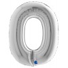Palloncino Mylar 40'' (100cm) Numero 0 Silver (Argento) di Grabo Srl