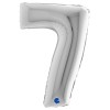 Palloncino Mylar 40'' (100cm) Numero 7 Silver (Argento) di Grabo Srl
