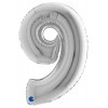 Palloncino Mylar 40'' (100cm) Numero 9 Silver (Argento) di Grabo Srl