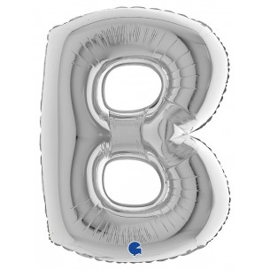 Palloncino Mylar 40'' (100cm) Lettera B Silver (Argento) di Grabo Srl