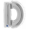 Palloncino Mylar 40'' (100cm) Lettera D Silver (Argento) di Grabo Srl