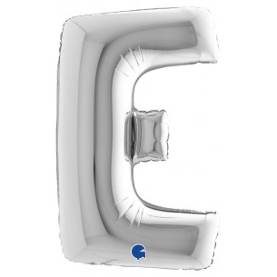 Palloncino Mylar 40'' (100cm) Lettera e Silver (Argento) di Grabo Srl