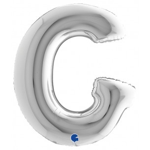 Palloncino Mylar 40'' (100cm) Lettera G Silver (Argento) di Grabo Srl