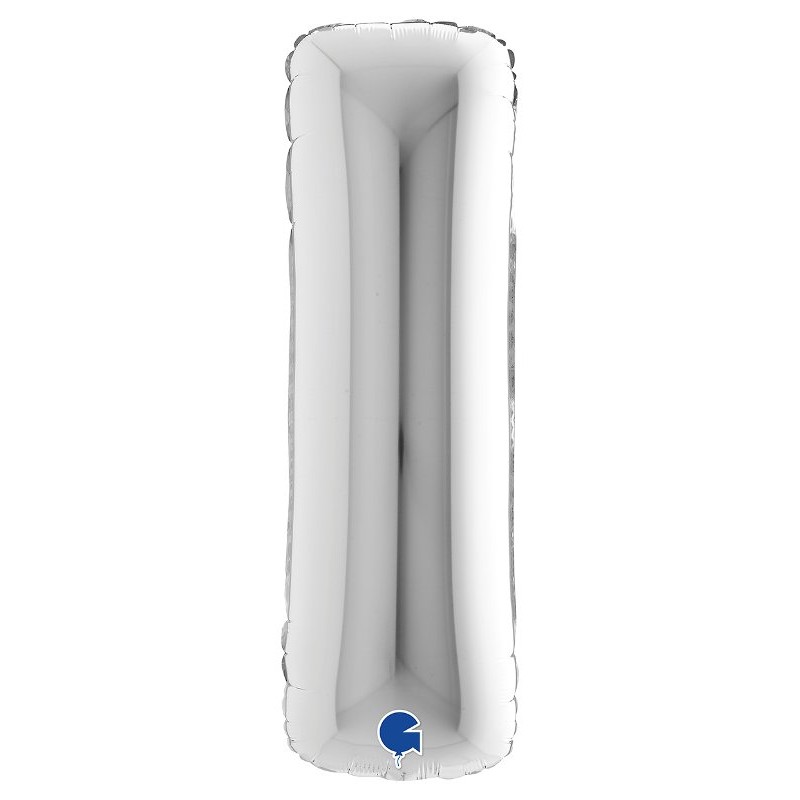 Palloncino Mylar 40'' (100cm) Lettera i Silver (Argento) di Grabo Srl