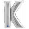 Palloncino Mylar 40'' (100cm) Lettera K Silver (Argento) di Grabo Srl