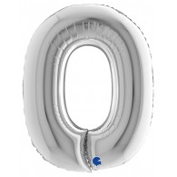 Palloncino Cifra 0 Rayher – Colore Argento – Diametro 40 Cm – Confezione Singola