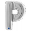 Palloncino Mylar 40'' (100cm) Lettera P Silver (Argento) di Grabo Srl