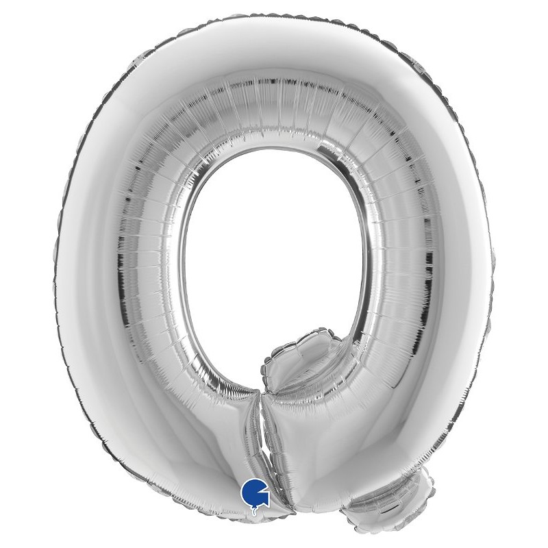 Palloncino Mylar 40'' (100cm) Lettera Q Silver (Argento) di Grabo Srl