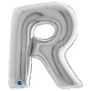 Palloncino Mylar 40'' (100cm) Lettera R Silver (Argento) di Grabo Srl