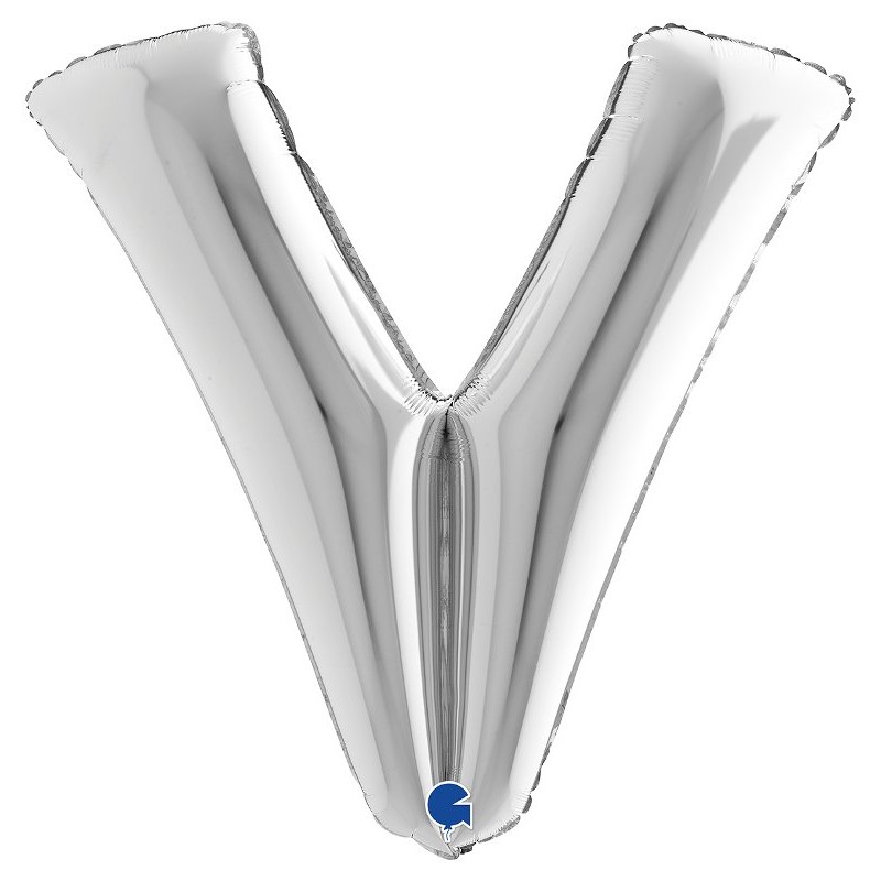 Palloncino Mylar 40'' (100cm) Lettera V Silver (Argento) di Grabo Srl