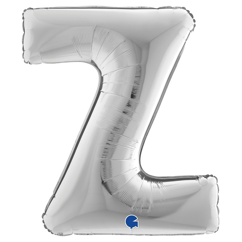 Palloncino Mylar 40'' (100cm) Lettera Z Silver (Argento) di Grabo Srl