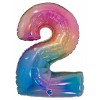 Palloncino Mylar 40'' (100cm) Numero 2 Colourful Rainbow di Grabo Srl