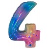 Palloncino Mylar 40'' (100cm) Numero 4 Colourful Rainbow di Grabo Srl