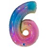 Palloncino Mylar 40'' (100cm) Numero 6 Colourful Rainbow di Grabo Srl