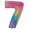 Palloncino Mylar 40'' (100cm) Numero 7 Colourful Rainbow di Grabo Srl