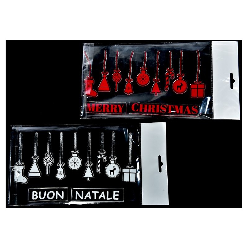 Gel Finestre Palle Natalizie 15xh.55cm Confezione Appenderia Design Assortiti di Mercury Srl