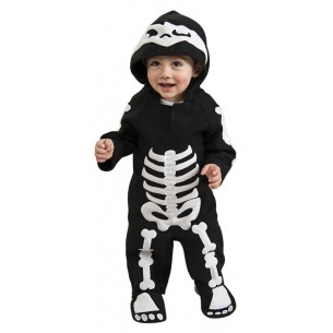 Costume Scheletrino Baby (Costume Composto da Tuta e Cappuccio) 1-2 Anni / 98-104cm di Rubie'S Costume Company