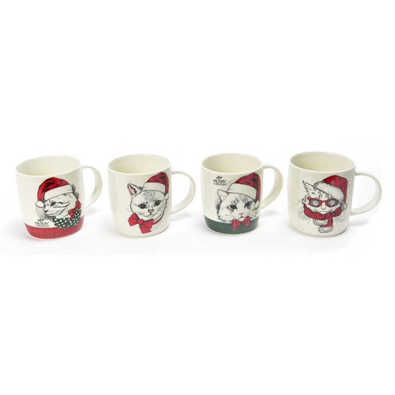 Mug New Bone China 370ml Diam.8.7xh.9.3cm Decori Ass. di Mercury Srl