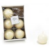 Set 6 Candele Sfera in Cera ''Lucid'' Avorio Diam. Cm 4,5 Scatola Bianca di Mercury Srl