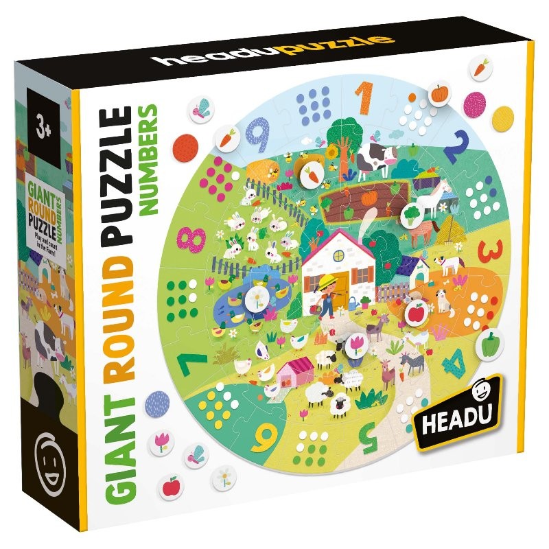 Giant Round Puzzle Numbers di Headu Educational Puzzle