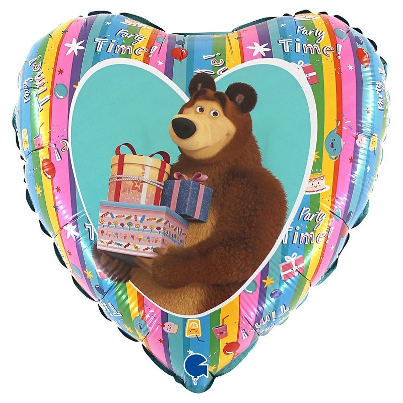 Palloncino Mylar 18'' (45cm) Masha And The Bear Rainbow di Grabo Srl
