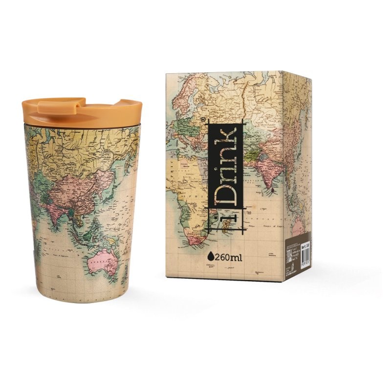 Travel Mug 260 Ml Old Map di I-Total