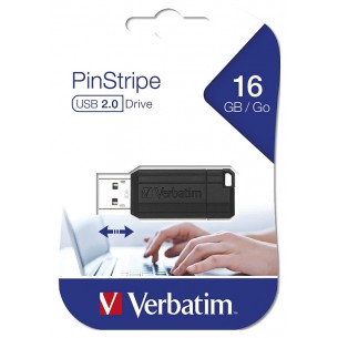 Verbatim Chiavetta Usb 16gb 2.0 Pin-Stripe Black
