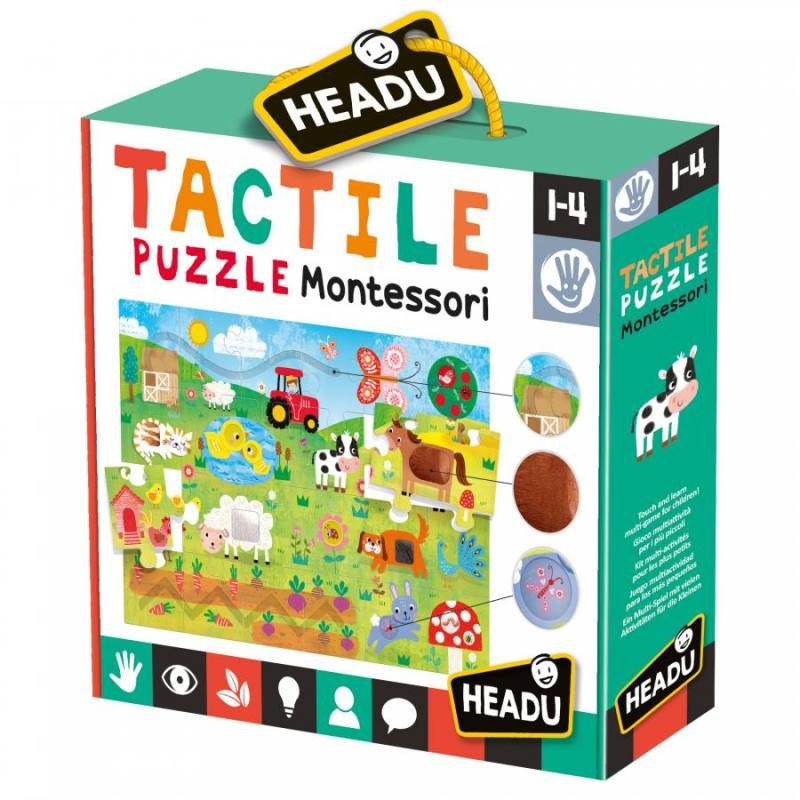 Tactile Puzzle Montessori Farm di Headu Educational Puzzle