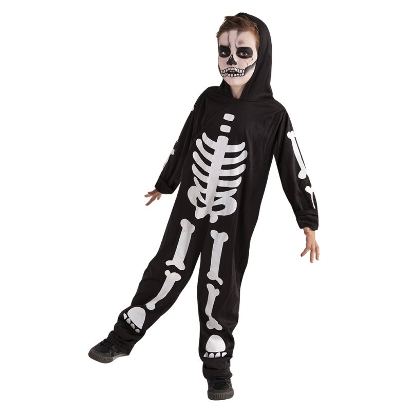 Cost. Scheletro Glow in The Dark B.No (Tuta con Ossa Fluorescenti e Cappuccio) 3-4 Anni / 98-104cm di Rubie'S Costume Company