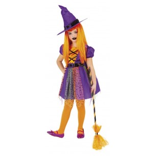 Costume Strega Viola Superstar (Vestito, Cappello) 5-6 Anni / 110-116cm di Rubie'S Costume Company