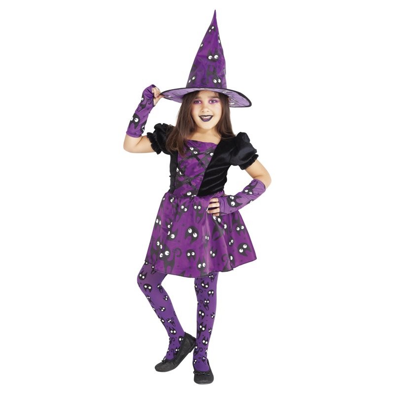 Strega Gattini Viola 3-4 Anni / 98-104cm di Rubie'S Costume Company