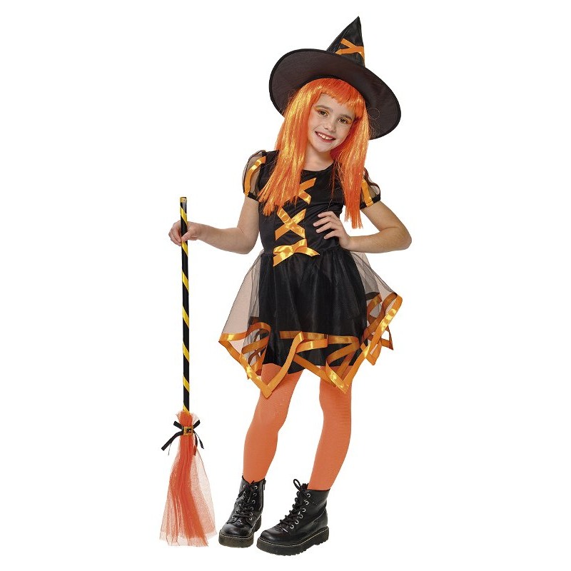 Costume Strega alla Moda Arancione (Vestito e Cappello) 7-8 Anni / 122-128cm di Rubie'S Costume Company