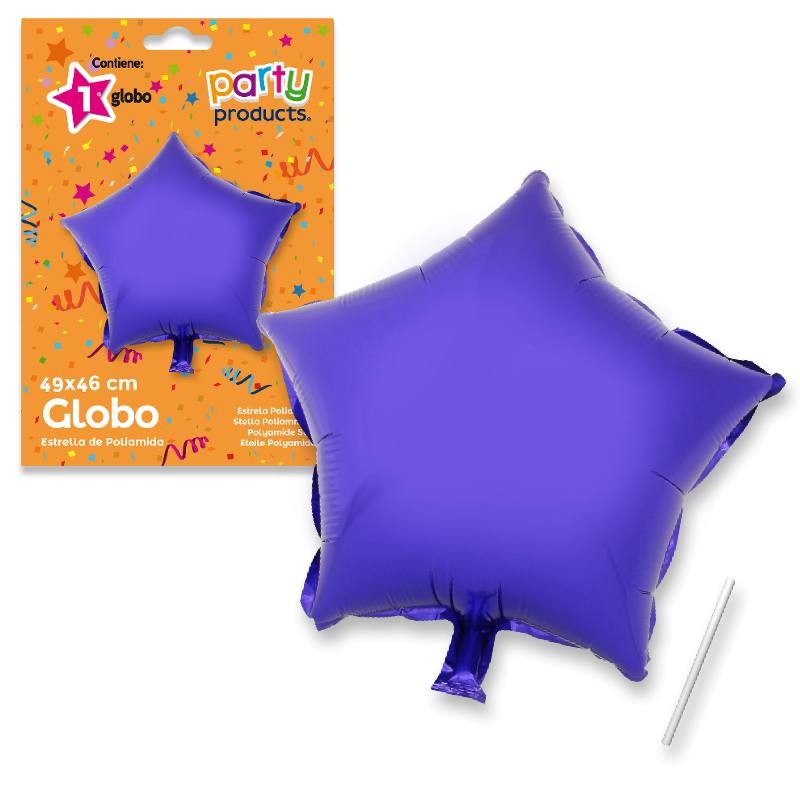 Mylar (Poliammide) Stella Palloncino Viola +Asta 49 X 46 Cm di Juinsa - Juguetes Industriales, S.A.