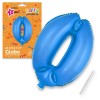 Mylar (Poliammide) Palloncino Numero 0 Blu + Asta 42,30 X 32,20 Cm di Juinsa - Juguetes Industriales, S.A.