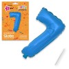 Mylar (Poliammide) Palloncino Numero 7 Blu + Asta 42,30 X 31,30 Cm di Juinsa - Juguetes Industriales, S.A.