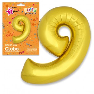 Mylar (Poliammide) Palloncino Numero 9 Oro 115 X 83 Cm di Juinsa - Juguetes Industriales, S.A.