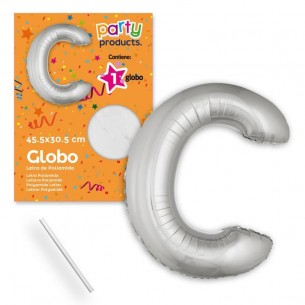 (Mylar-Poliammide) Palloncino Lettera C Argento 45,50 X 30,50 Cm di Juinsa - Juguetes Industriales, S.A.