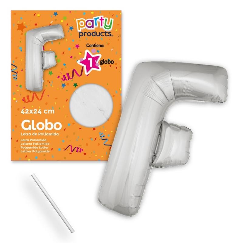 (Mylar-Poliammide) Palloncino Lettera F Argento 42 X 24 Cm di Juinsa - Juguetes Industriales, S.A.
